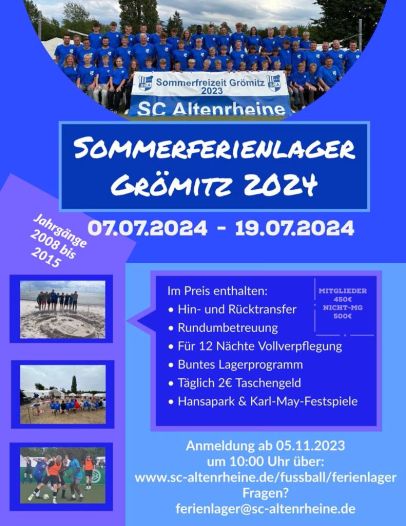 Das Ferienlager 2024 hat noch Plätze frei