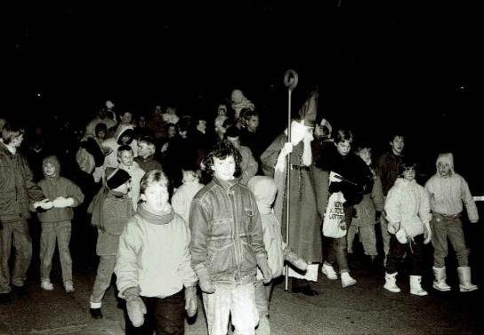 Der Nikolaus auf dem Weg zum Lambertihaus